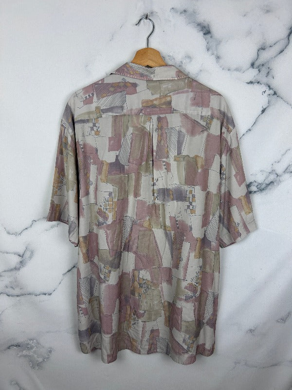 Camisa vintage estampada de seda