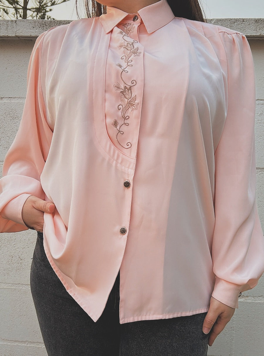 Blusa vintage en rosa palo con preciosa caída