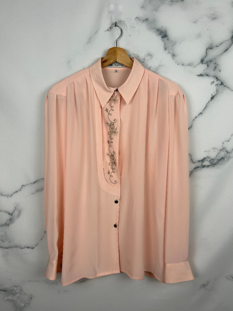 Blusa vintage en rosa palo con preciosa caída
