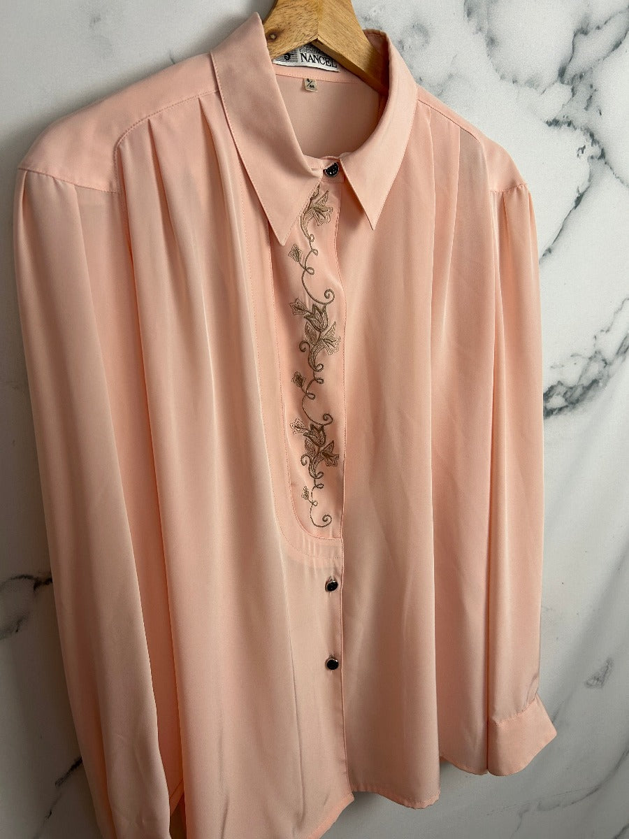 Blusa vintage en rosa palo con preciosa caída