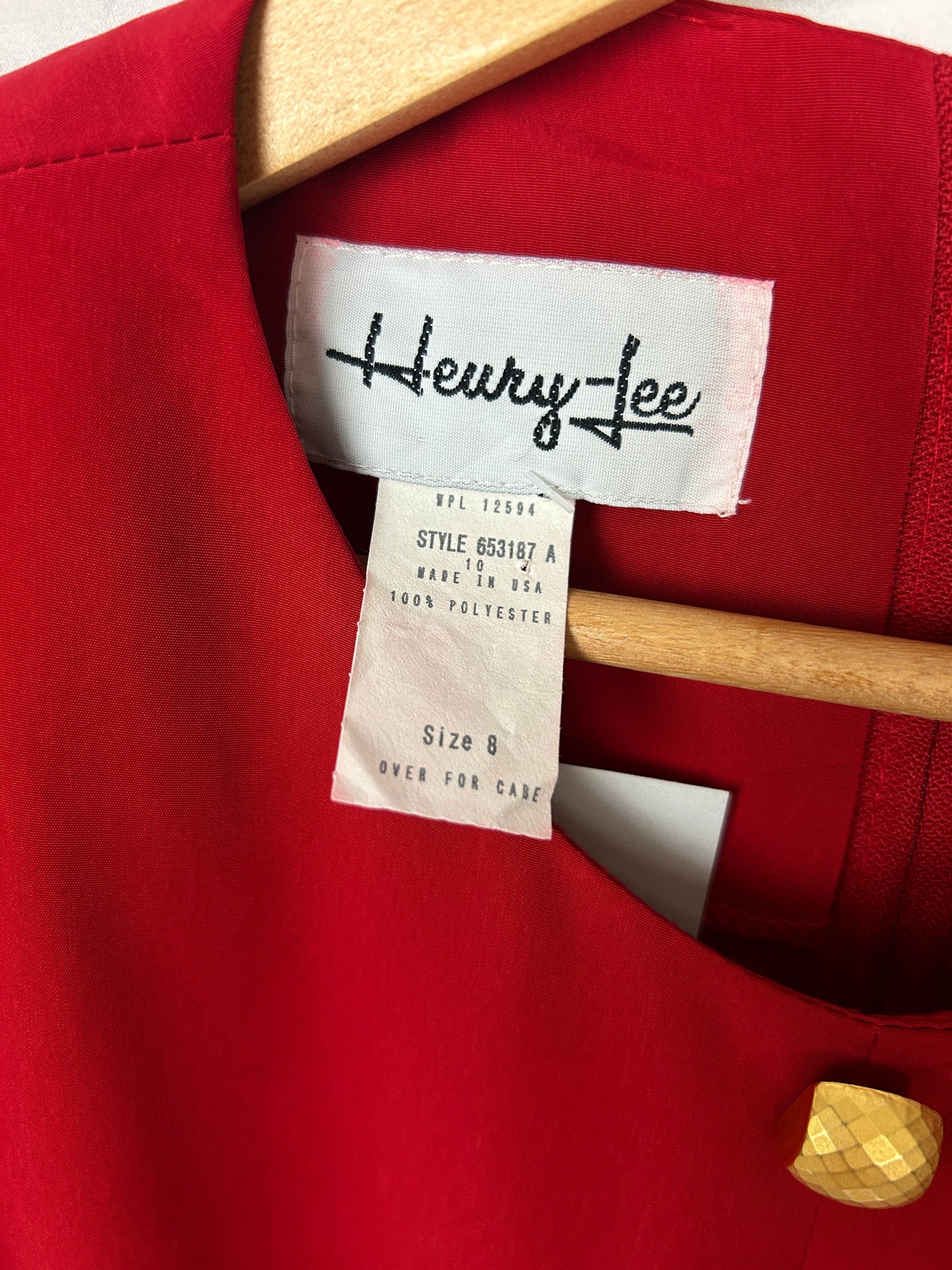 Blusa vintage roja de Henry Lee