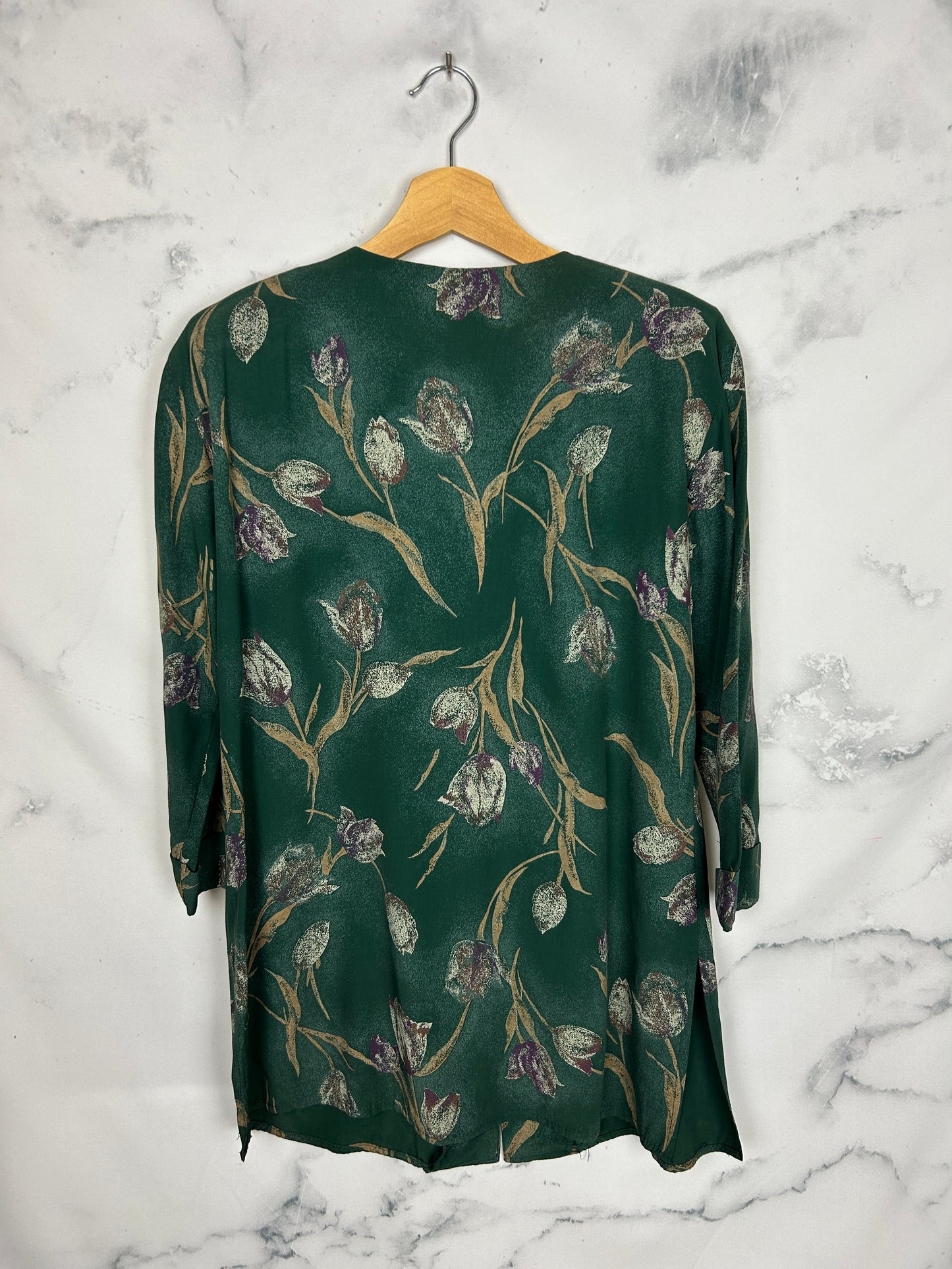 Blusa vintage estampada en color verde