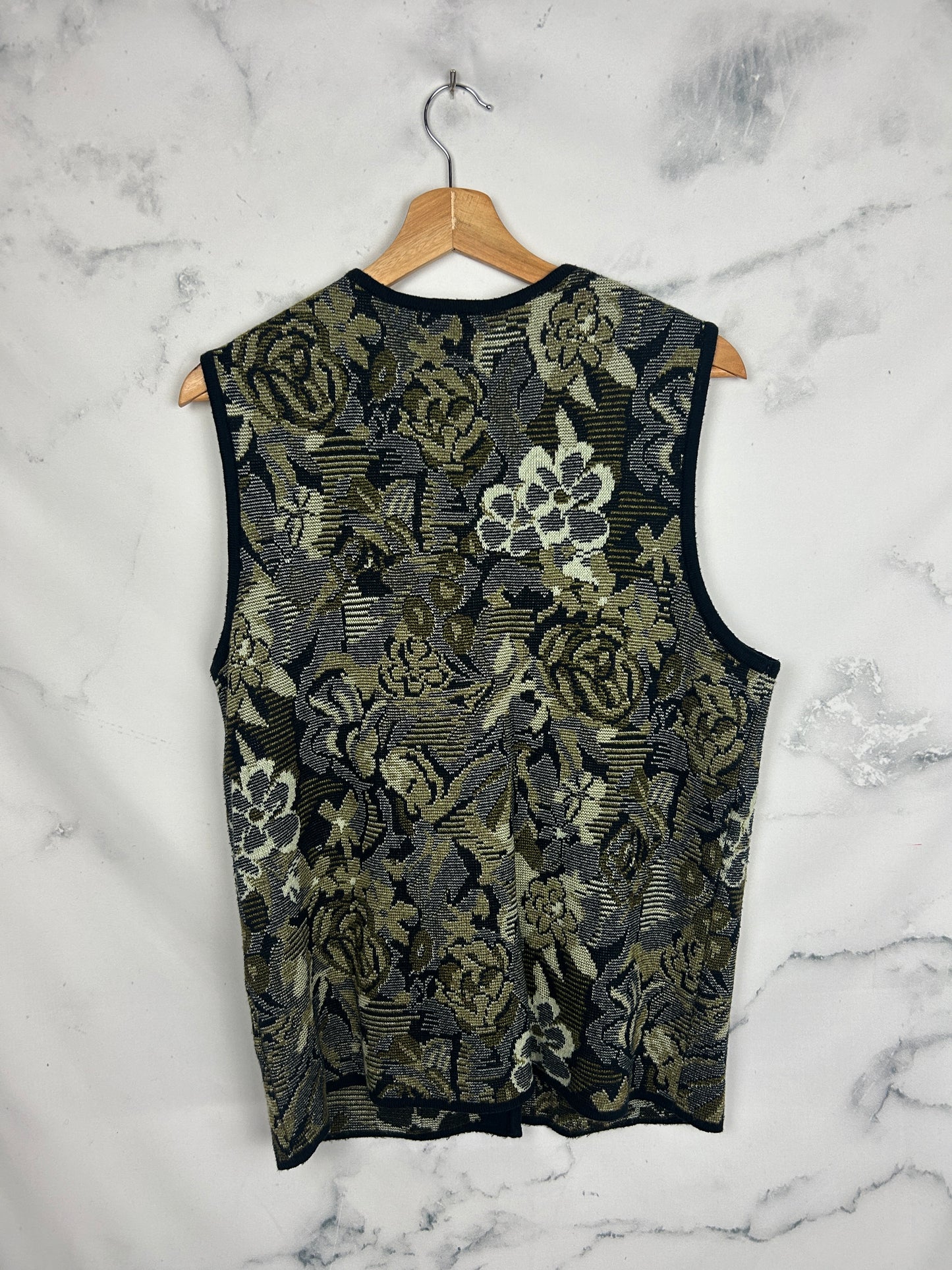 Chaleco vintage de punto con estampado