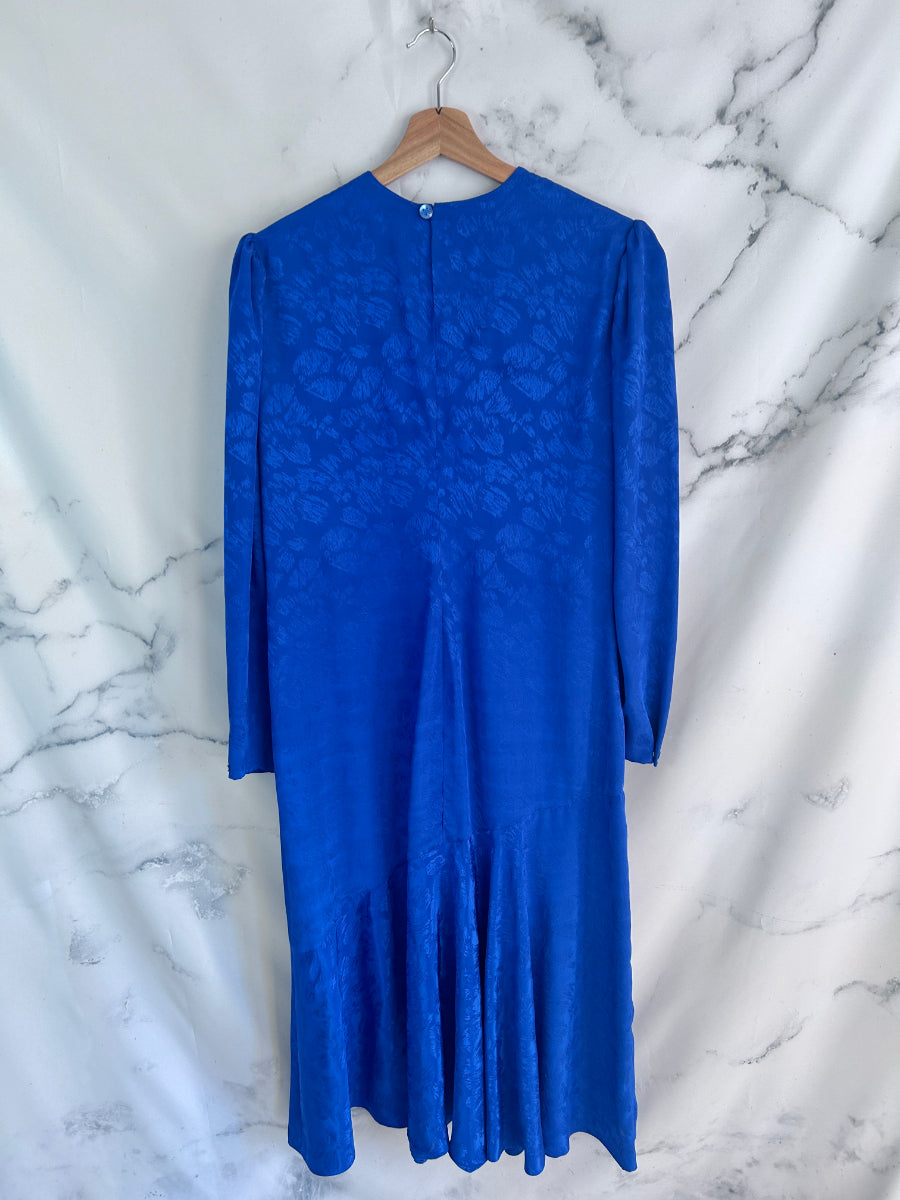 Vestido vintage azul de manga larga
