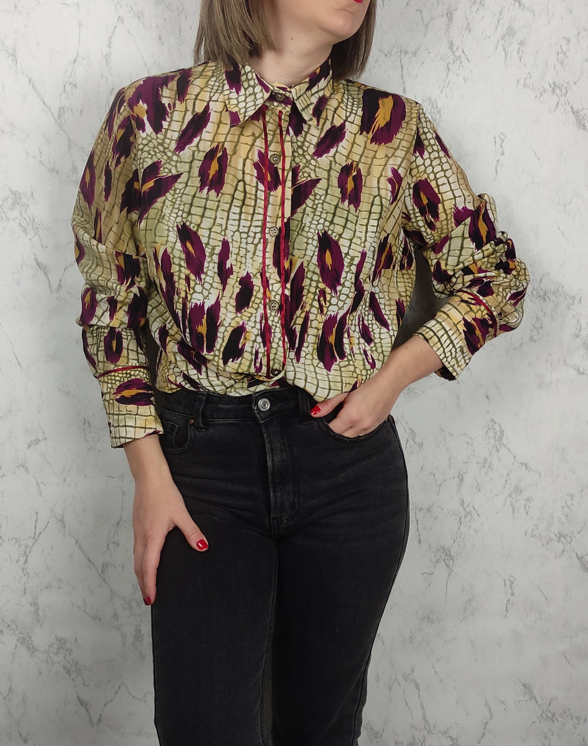 Camisa estampado burdeos