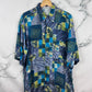 Camisa vintage estampada tonos azules