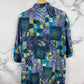 Camisa vintage estampada tonos azules