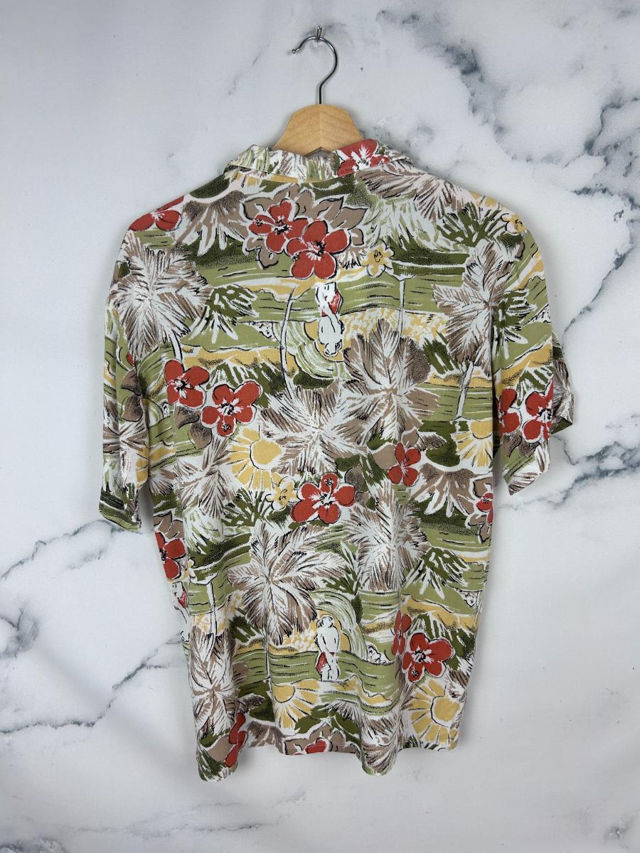 Blusa vintage con estampado hawaiano