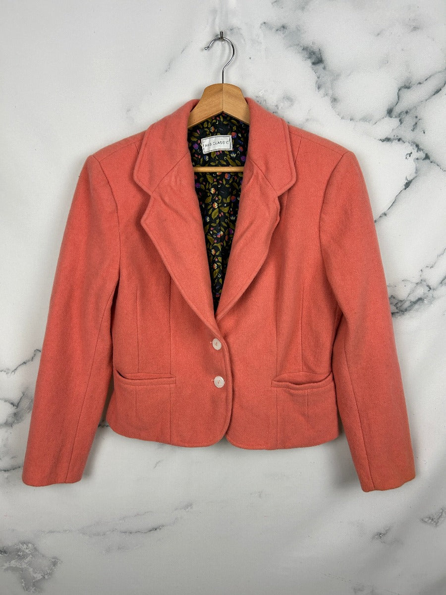 Blazer vintage en color coral con forro interior