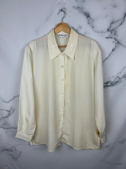 Blusa vintage en blanco roto