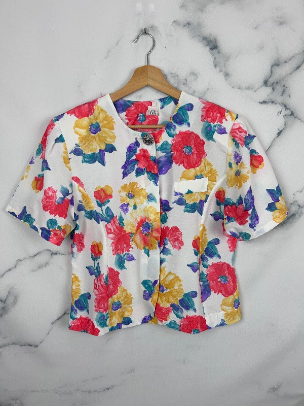 Blusa vintage con estampado floral