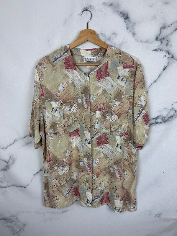 Blusa vintage estampada