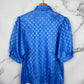 Blusa vintage azul de cuadros