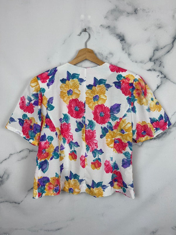 Blusa vintage con estampado floral