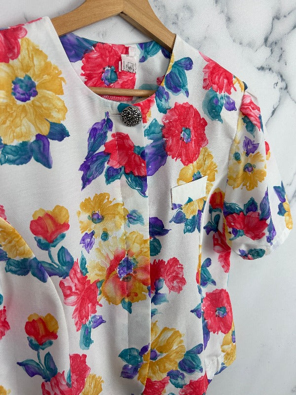 Blusa vintage con estampado floral