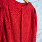 Blusa vintage roja con manga abullonada