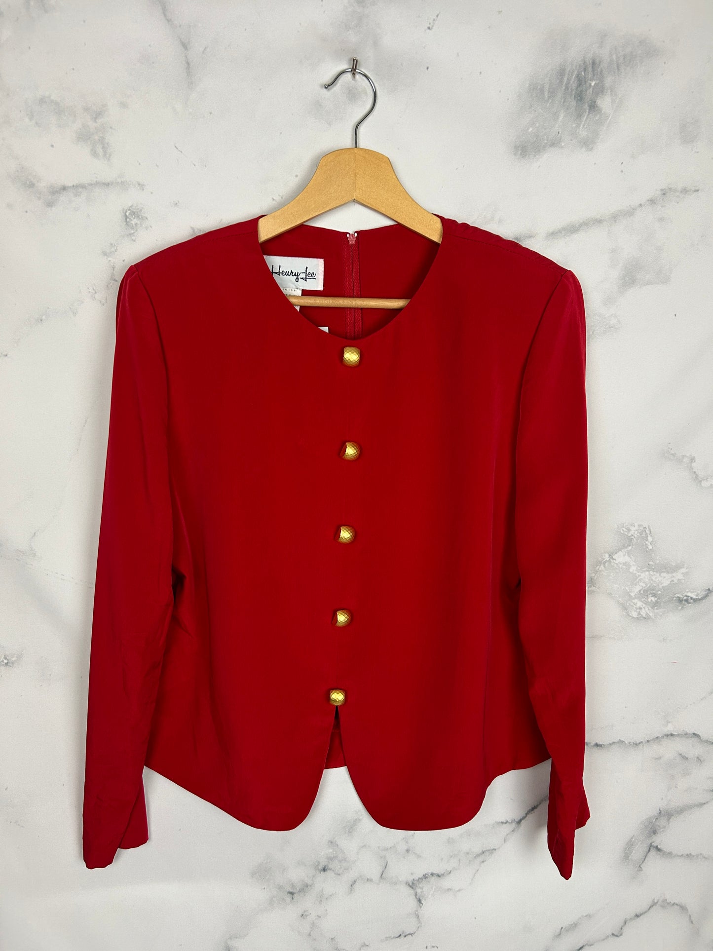 Blusa vintage roja de Henry Lee