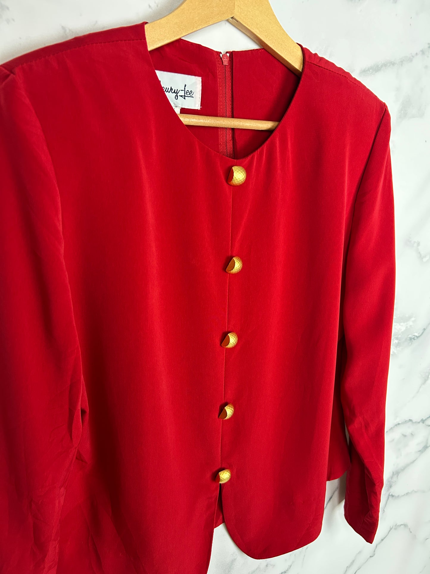 Blusa vintage roja de Henry Lee