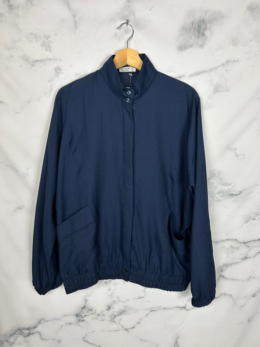 Blusa vintage azul marino con manga de murciélago