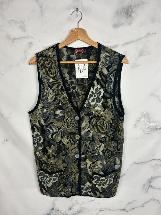 Chaleco vintage de punto con estampado