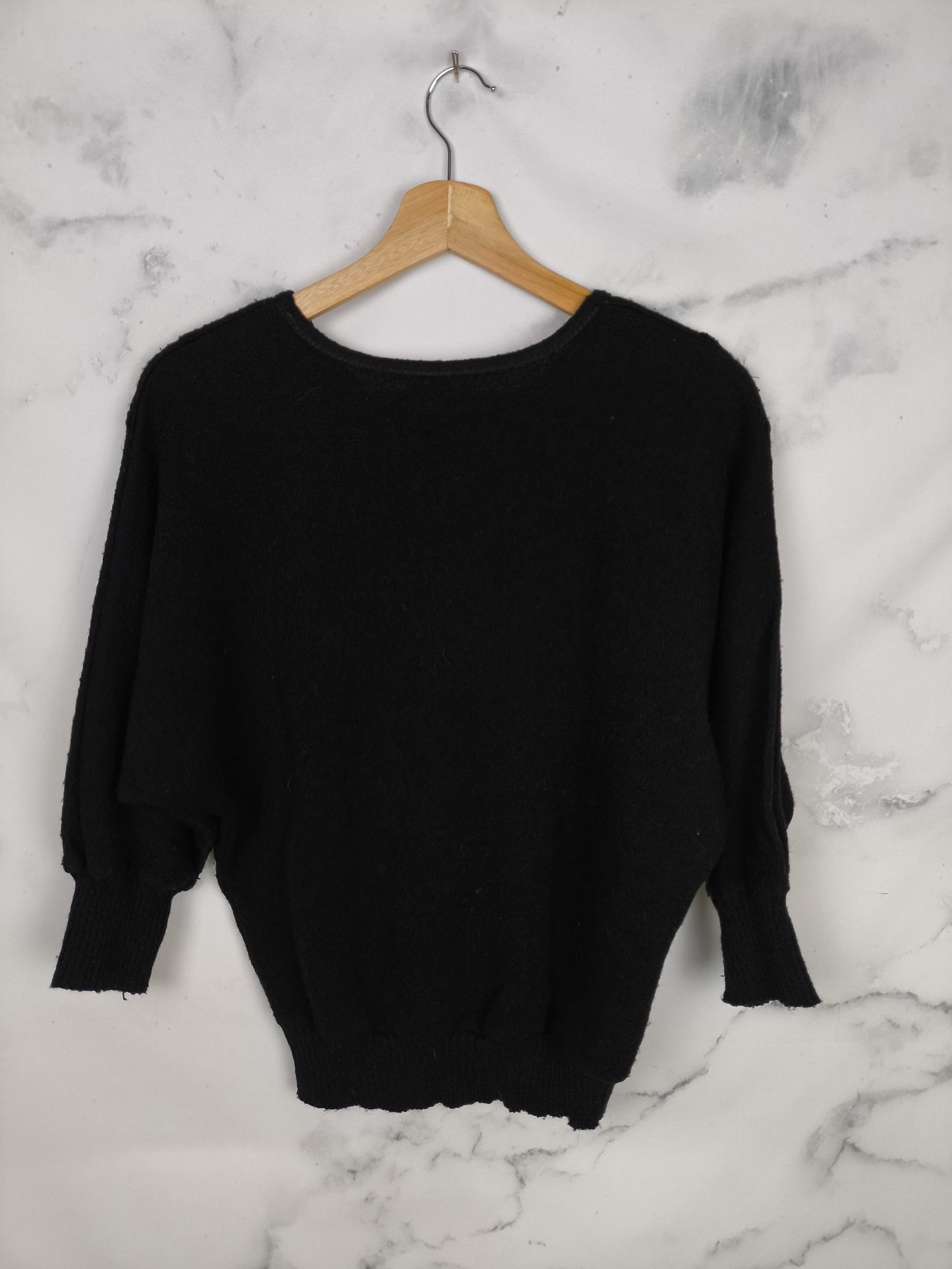 Jersey vintage negro con manga de 3/4