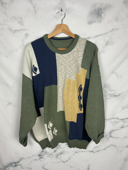 Jersey vintage con estampado en cuadrados