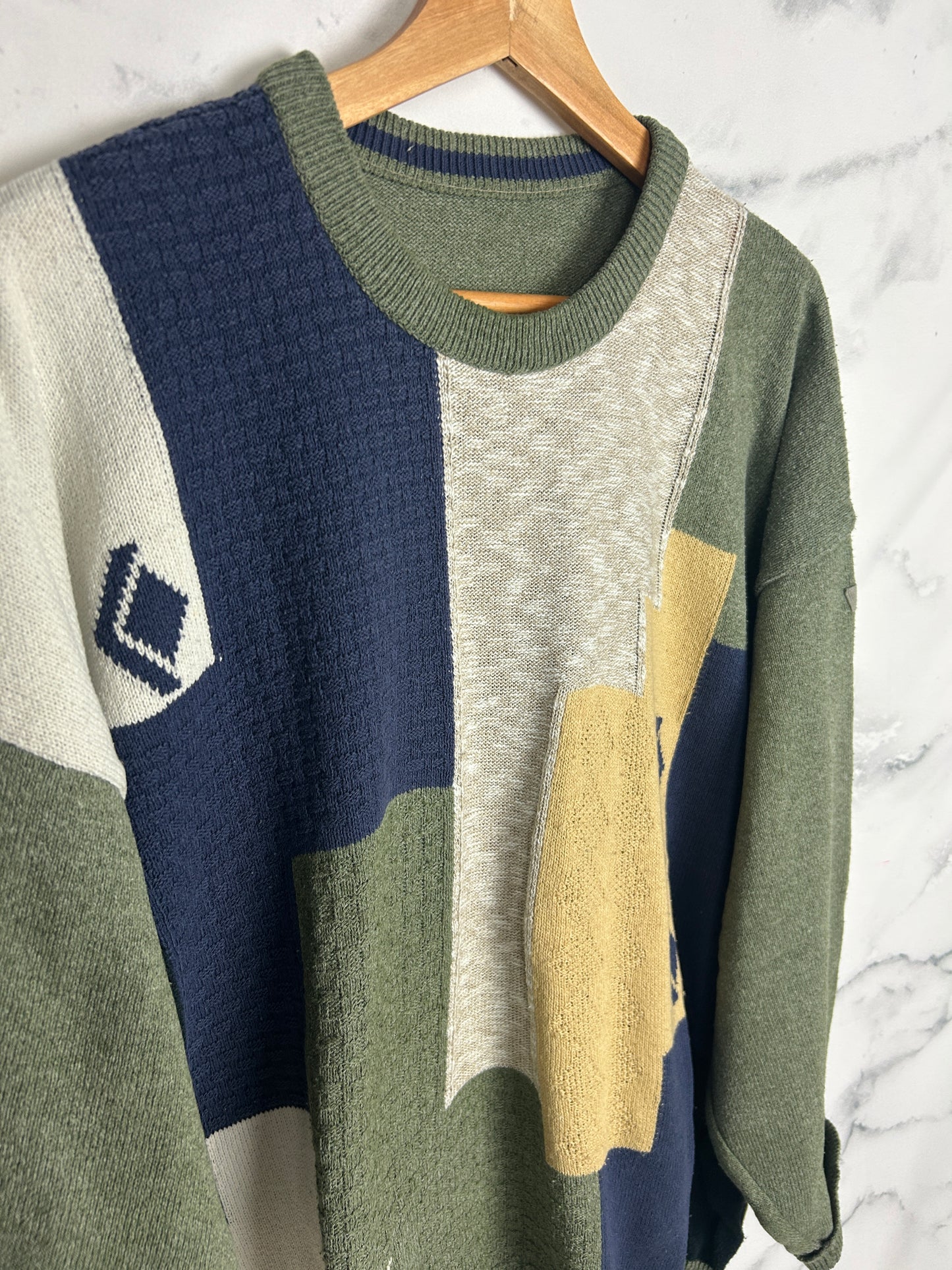 Jersey vintage con estampado en cuadrados