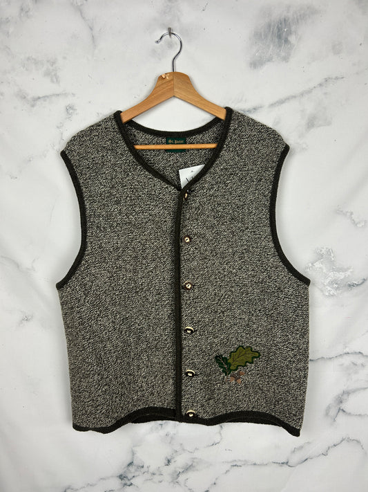 Chaleco vintage austriaco con botones de madera