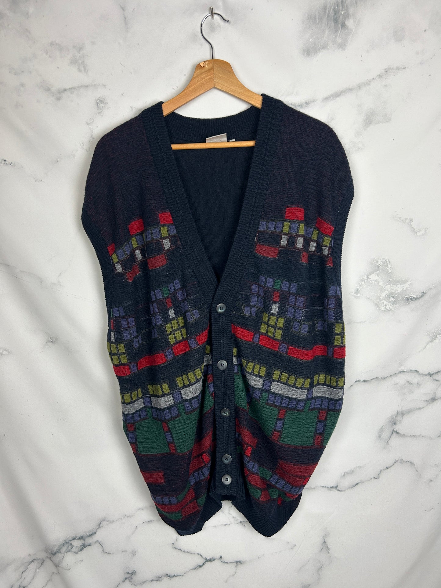 Chaleco vintage azul marino